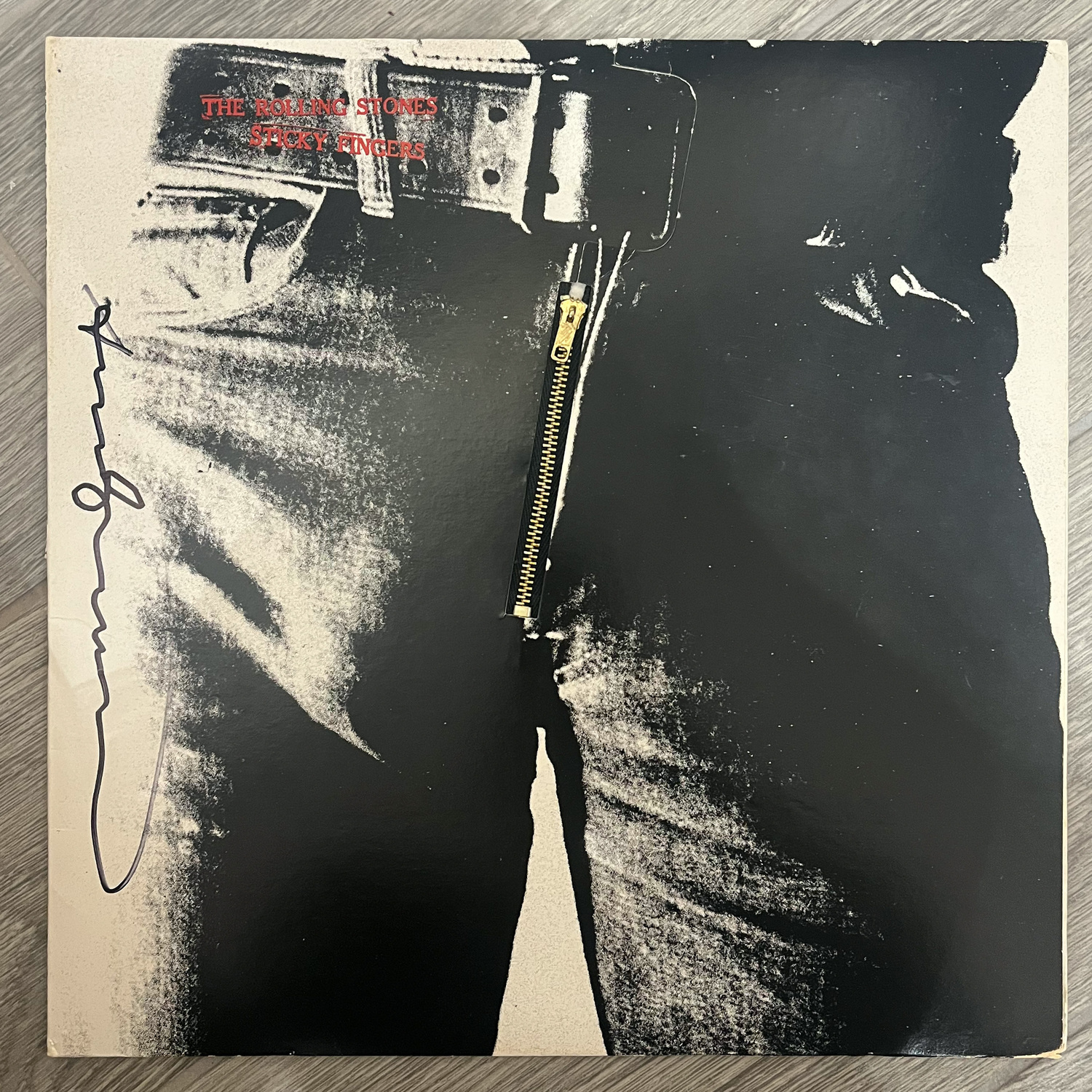 Rolling Stones Sticky Fingers Original Vinyl Signed by Andy Warhol