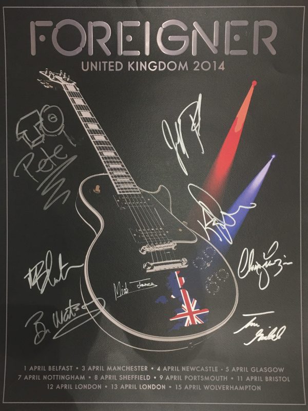 Foreigner 2014 Signed UK Tour Poster
