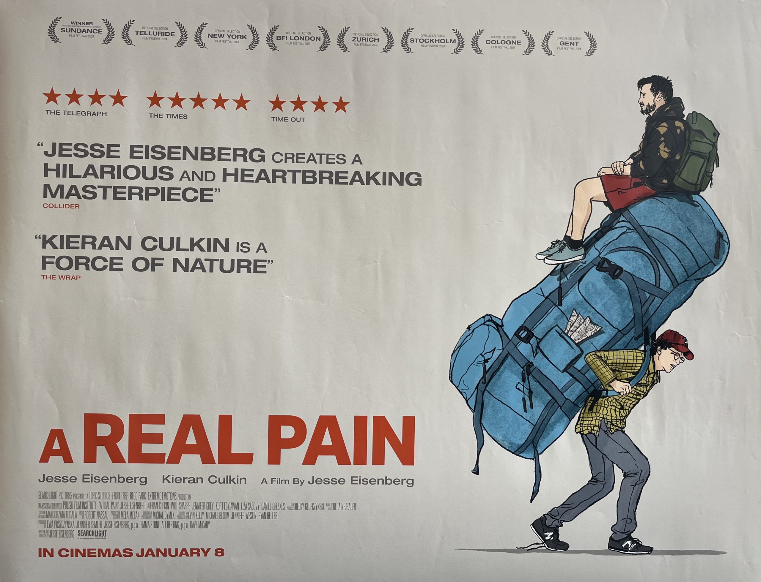 A Real Pain 2024 UK Quad Poster